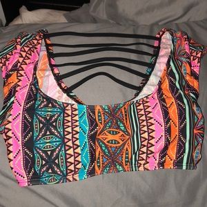 Sporty open back bikini top